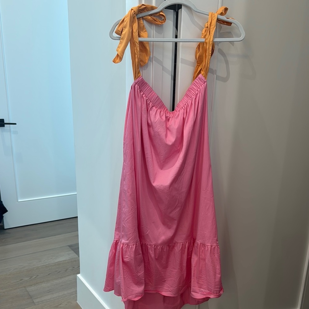 ANTONIO MELANI Pink and Orange Midi Dress